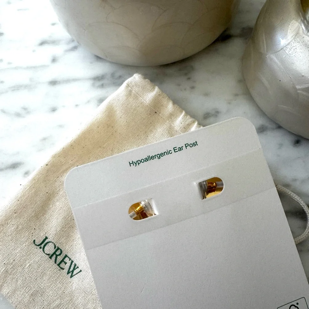 J. Crew Silver and White Speckled Earrings - Picture 2 of 2